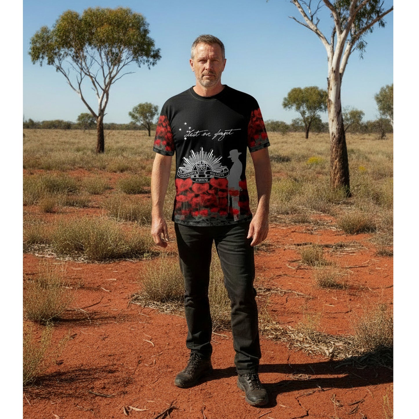 Honour the legacy of Australia's military heritage with this premium tribute tee. Crafted from durable 100% polyester, it's designed to keep you comfortable while you wear your respect. Perfect for veterans, serving members, and those who stand in remembrance—a meaningful way to show your support for those who've served. www.defenceqstore.com.au