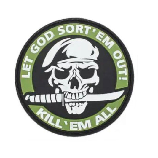 Elevate your gear to the next level with the Let God Sort Em Out Tactical PVC Morale Patch. Easily attach it to any piece of field gear, clothing, or create a unique patch display! Infuse some fun and spookiness into your style today.  Size: 8cm www.defenceqstore.com.au