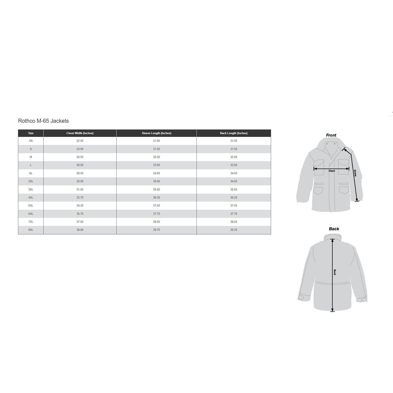 Rothco M-65 Field Jacket Camo Colours