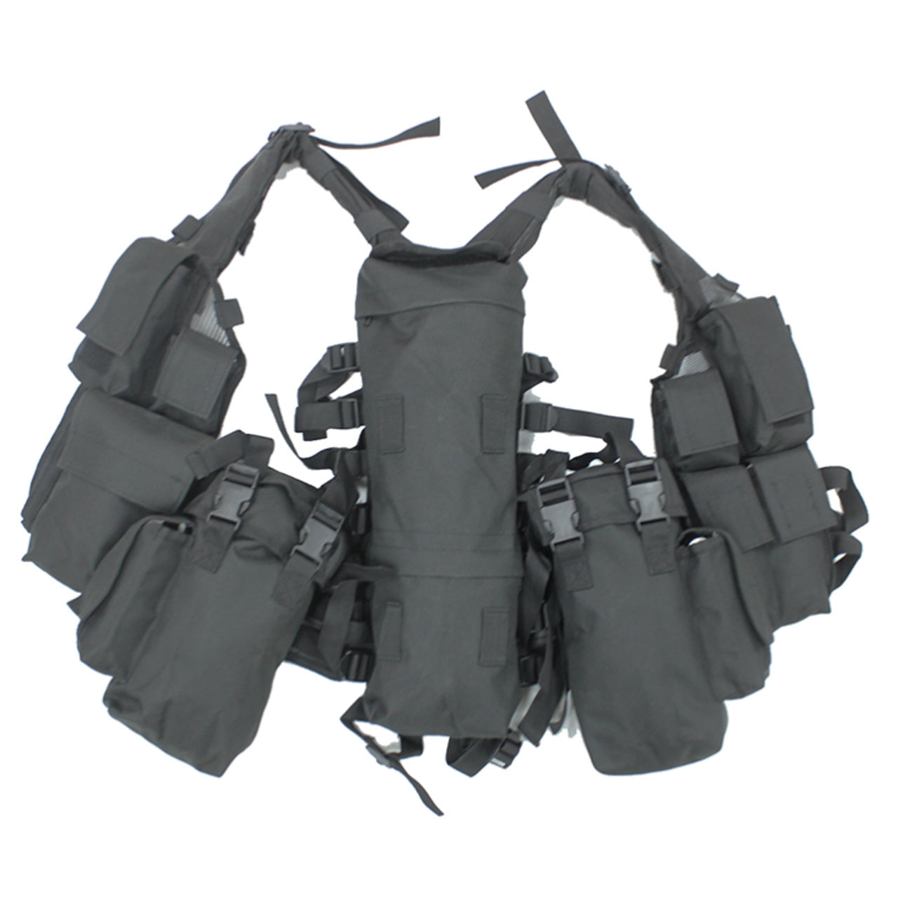 The South African Assault Vest is an all round tactical vest with pockets of varying sizes to hold virtually all your Airsoft accessories and needs. The best feature of the SAAV is the large hip pocket on left and right sides which can be used as dump pockets, utility pouches, spares pouches or any combination of the three. The SAAV also has a long, thin back pouch which can be used for carrying a hydration bladder, spare clothing or water bottle. www.defenceqstore.com.au