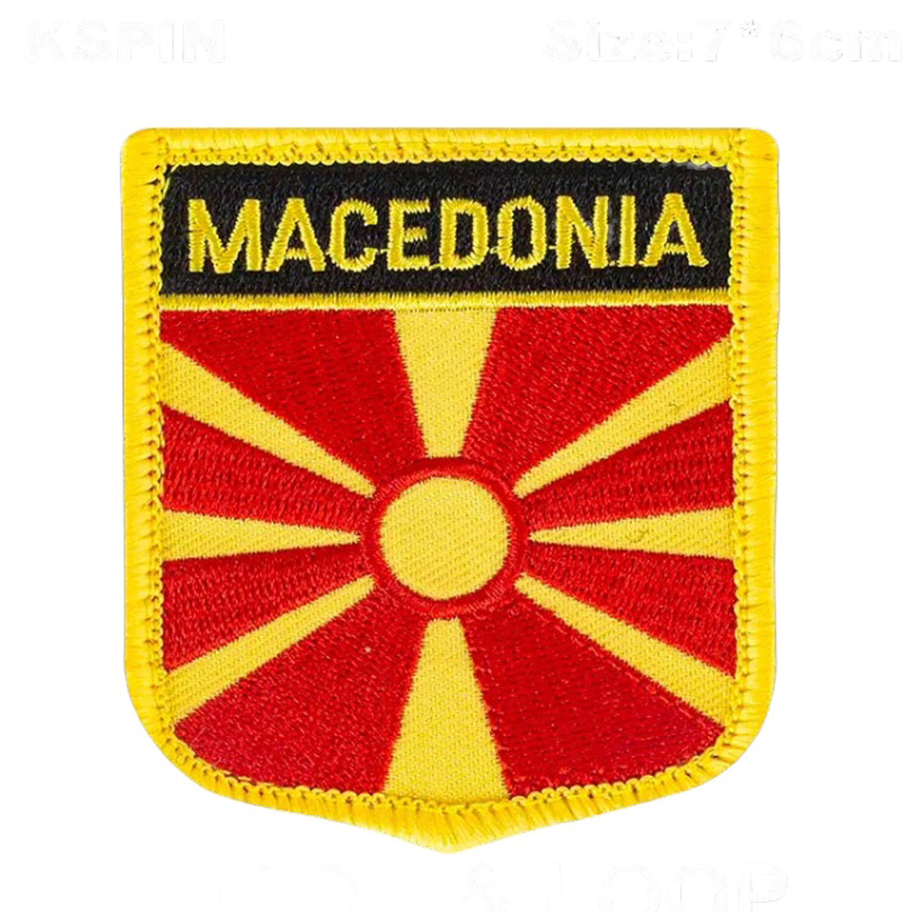 This Macedonia Flag Embroidery Velcro Backed Morale Patch Badge comes with Velcro backing for effortless attachment and measures 7x6cm. Show your unwavering support for this amazing country by adding this badge to your collection today! www.defenceqstore.com.au