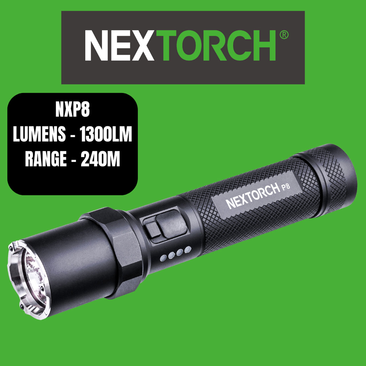 The featherweight P8 achieves real 1,300 ANSI lumens and a proud range of 240 metres. The extra-strong rechargeable battery has power for up to 60 hours of light without a break. This practical all-round torch is charged via a built-in USB-C port. www.defenceqstore.com.au