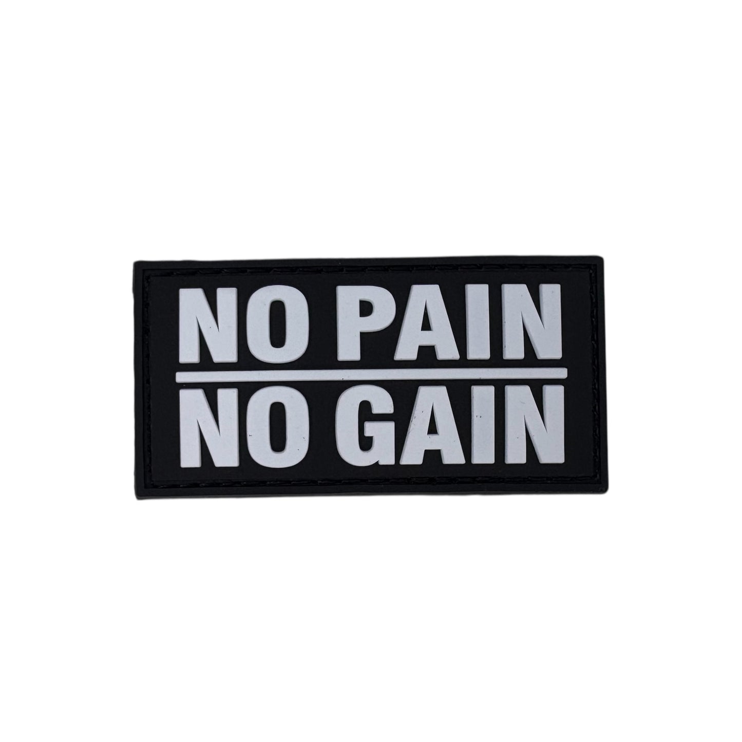 Unleash your creativity with the No Pain No Gain PVC Morale Patch Velcro Backed! Measuring 6x3cm and featuring a beautifully moulded design and secure hook backing, this patch is a must-have for any collector. www.defenceqstore.com.au