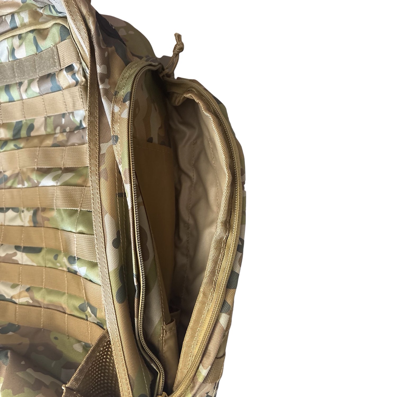 The AMCU Tactical 45LT Patrol Pack is designed for 2-3 day missions, featuring two main compartments for efficient gear organization. It includes a front pocket with an internal organizer, a dedicated hydration pocket, and a protective pouch for sunglasses www.defenceqstore.com.au