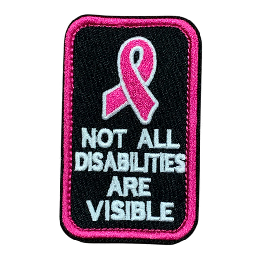Unleash your creativity with the Not All disabilities Are Visible Patch Hook &amp; Loop! Measuring 9x5.5cm and featuring a beautifully embroidered design and secure hook &amp; loop backing, this patch is a must-have for any collector. www.defenceqstore.com.au