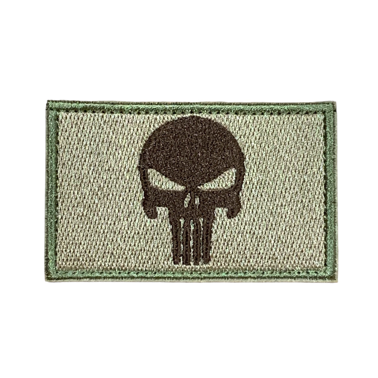 Punisher Skull Brown On Tan Embroidery Velcro Backed Morale Patch