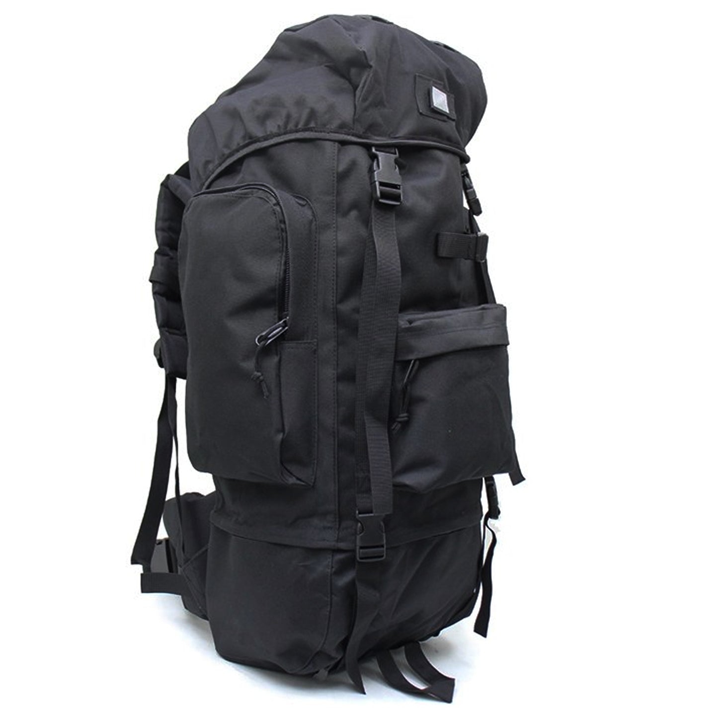 Large backpack with many pockets and lots of support, entails a built-in raincoat for the bag, waist support band with pockets and padding, completely adjustable bag with extra padding to protect back. Many pockets zip shut with buckle clips to secure everything. This bag will fit anything needed for your bushwalks, hunting, camping etc. military inspired multi-purpose backpack. www.defenceqstore.com.au