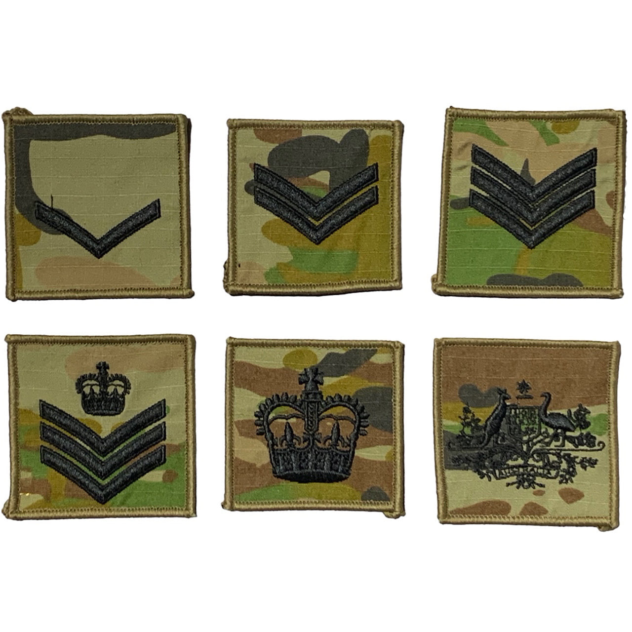 AMCU Rank Patches Non-Commissioned Rank Set www.defenceqstore.com.au