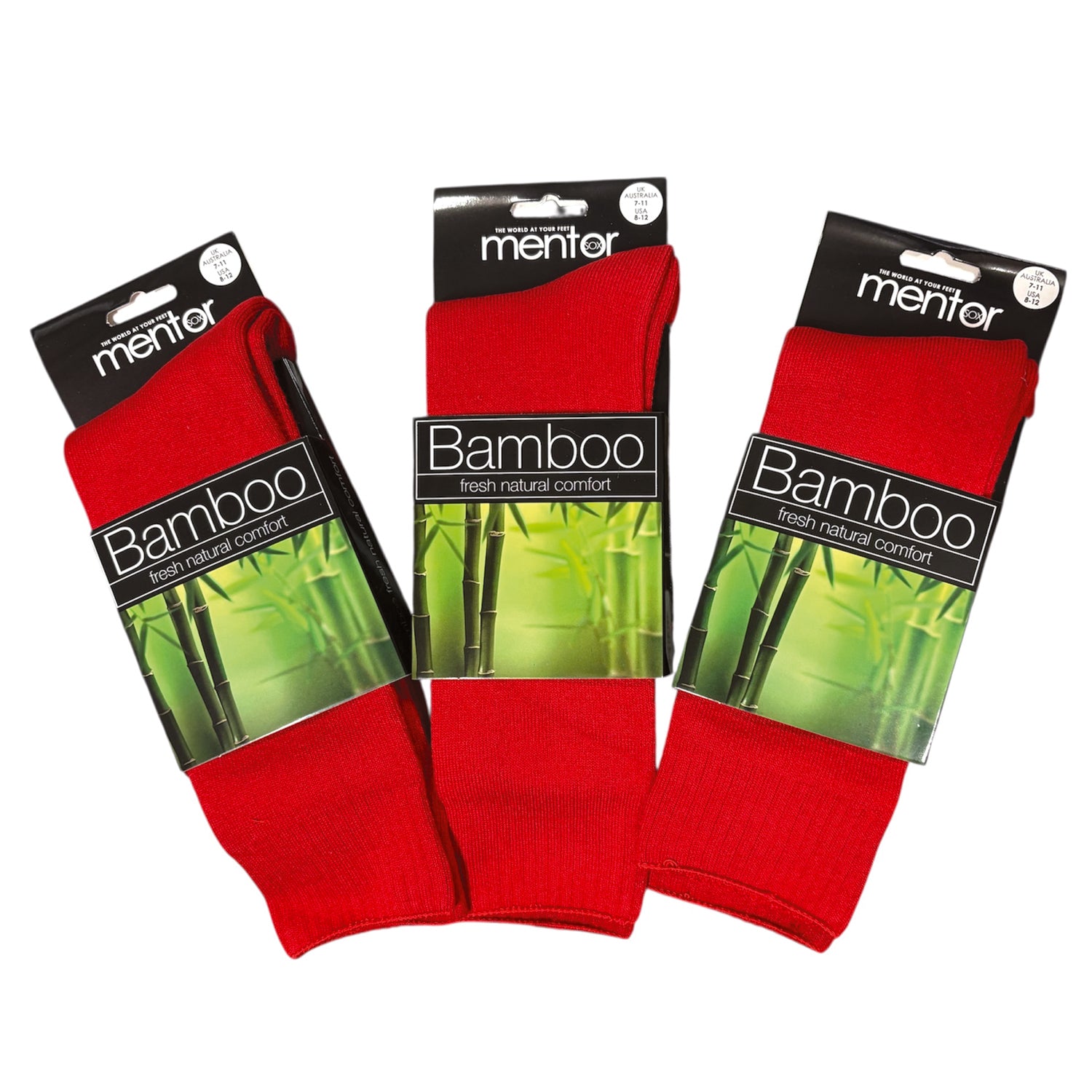 Mentor M02 Bamboo Socks Red 3 Pairs Bundle – Defence Q Store