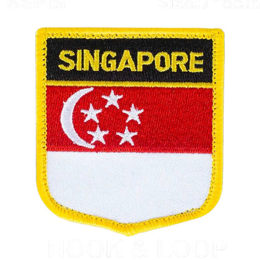 This Singapore Flag Embroidery Velcro Backed Morale Patch Badge comes with Velcro backing for effortless attachment and measures 7x6cm. Show your unwavering support for this amazing country by adding this badge to your collection today! www.defenceqstore.com.au