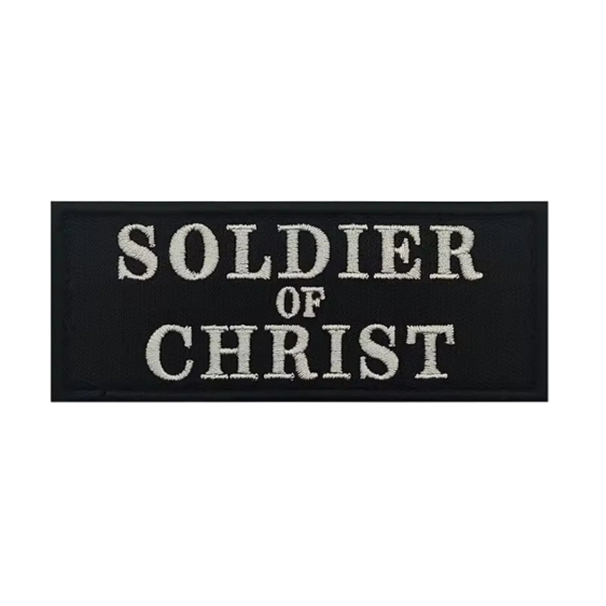 Unleash your soldier spirit with the Soldier Of Christ Embroidery Patch Hook &amp; Loop! Featuring an embroidered design and hook &amp; loop backing, this 10x4cm patch is the perfect addition to your collection. Show off your unapologetic confidence and unique sense of humour with this high-quality product. www.defenceqstore.com.au