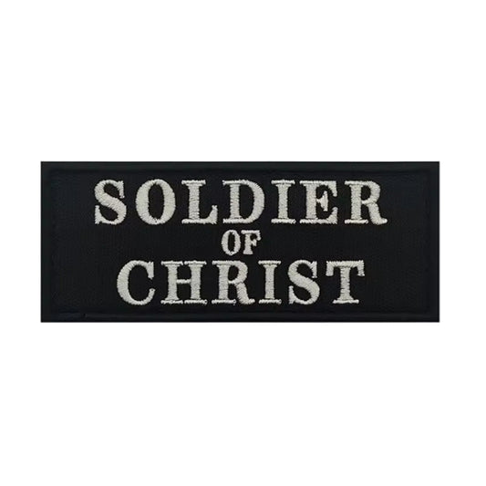 Unleash your soldier spirit with the Soldier Of Christ Embroidery Patch Hook &amp; Loop! Featuring an embroidered design and hook &amp; loop backing, this 10x4cm patch is the perfect addition to your collection. Show off your unapologetic confidence and unique sense of humour with this high-quality product. www.defenceqstore.com.au