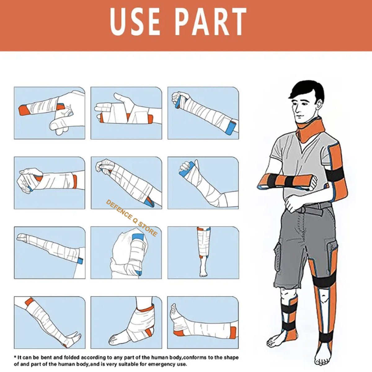 Splint Kit Components Emergency Survival Splint – Defence Q Store
