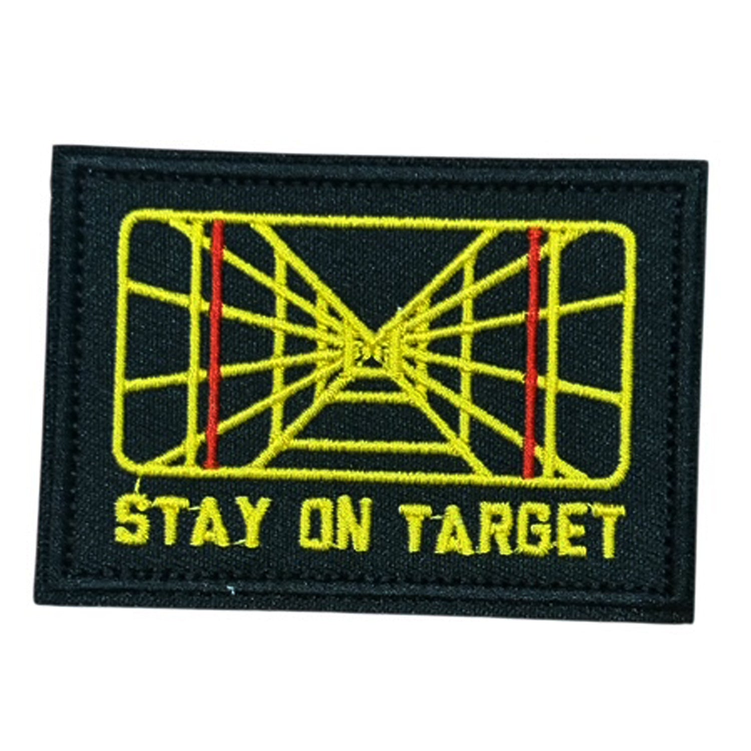 Stay On Target Screen Embroidery Morale Patch - Stealth Ops Gear, measuring 8x5.5cm, is a striking and durable addition to personalize your gear with style and toughness. www.defenceqstore.com.au