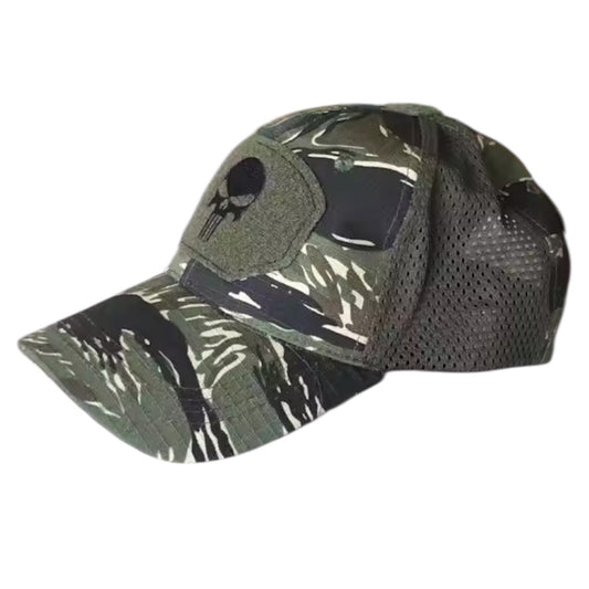 Experience the ultimate in style and comfort with our Military Punisher Cap. One size fits all with adjustable velcro straps, and the lightweight fabric ensures all-day wearability. Our 6-panel design features cooling mesh panels on both sides for added breathability. www.defenceqstore.com.au