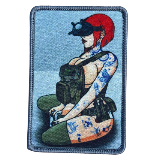 Unleash your creativity with the War Girl Embroidery Morale Patch Hook &amp; Loop! Measuring 9x6cm and featuring a beautifully embroidered design and secure hook &amp; loop backing, this patch is a must-have for any collector. www.defenceqstore.com.au