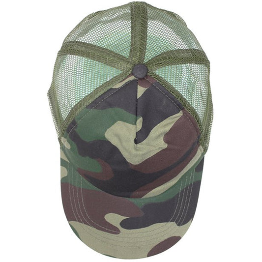 Stay cool and protected with the Truckers Mesh Cap Woodland — your essential companion for outdoor adventures and everyday wear. This versatile cap combines style with function, featuring a structured peak to shield your eyes from harsh UV rays and a breathable mesh back panel that keeps you comfortable even on the hottest days. www.defenceqstore.com.au