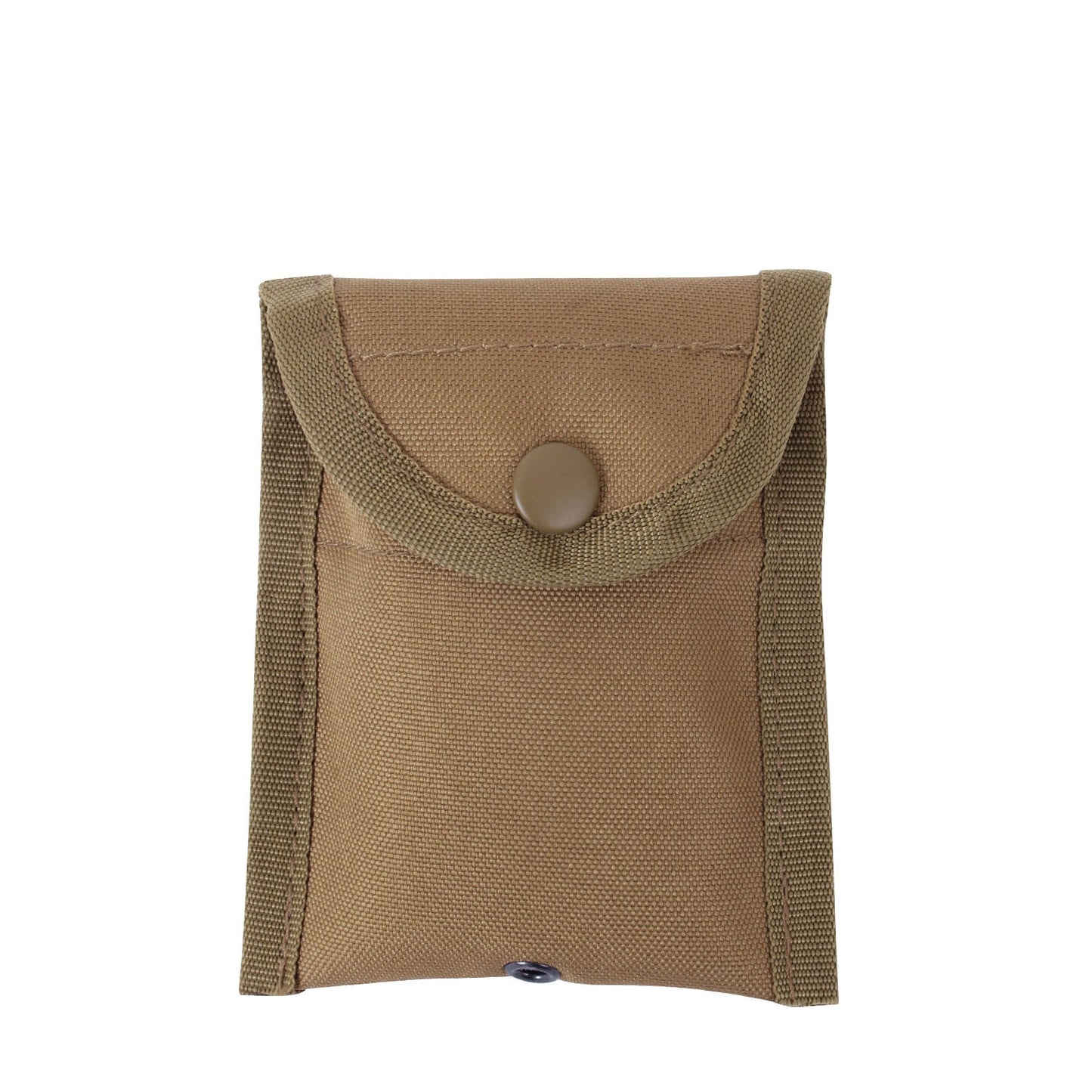 Rothco's MOLLE Compatible Compass Pouch is a 4.5" x 5" snap closure pouch. Straps on to any MOLLE compatible pack. Features grommet hole at the bottom.