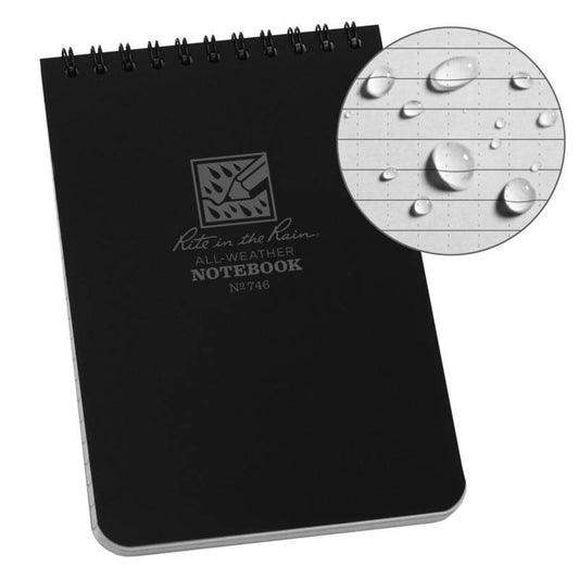 The Rite in the Rain 4 x 6 note pad is an ideal companion in the field or workplace where dirt, grime and rain can be expected. Featuring a tough PolyDura cover and the Wire-O spiral binding, the Rite in the Rain note pad is as hard-wearing as you are. www.defenceqstore.com.au