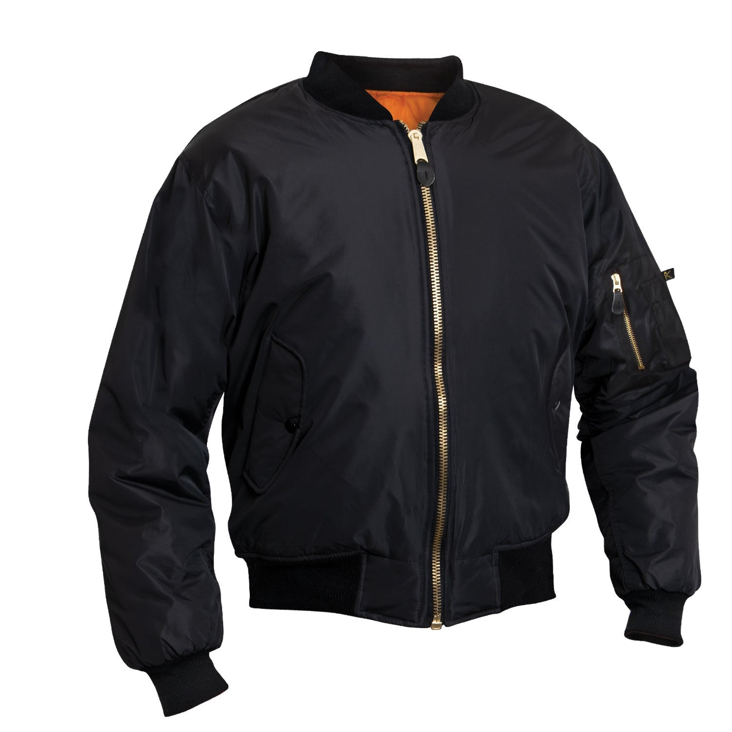 Rothco Enhanced Nylon MA-1 Flight Jacket Black – Defence Q Store