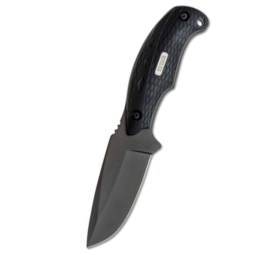 Blade Length: 3.71″ (9.42 cm) Blade Material: 7Cr17MoV High Carbon Stainless Steel Handle Length: 4.40 ” (11.18 cm) Overall Length: 8.10″ (20.57 cm) Handle Material: Rubber Sheath Material: Nylon Weight: 7.1 oz. (201 g)