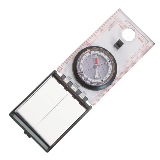 Rothco’s Orienteering Ranger Type Compass is lightweight for easy travel and features a large easy-to-turn dial, magnifying glass, and ruler graduation to help determine distance. 