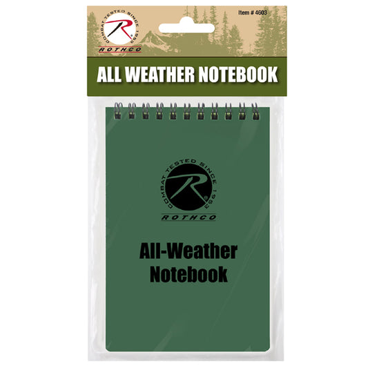 Rothco All-Weather Waterproof Notebook 15.5cm x 10cm OD Green