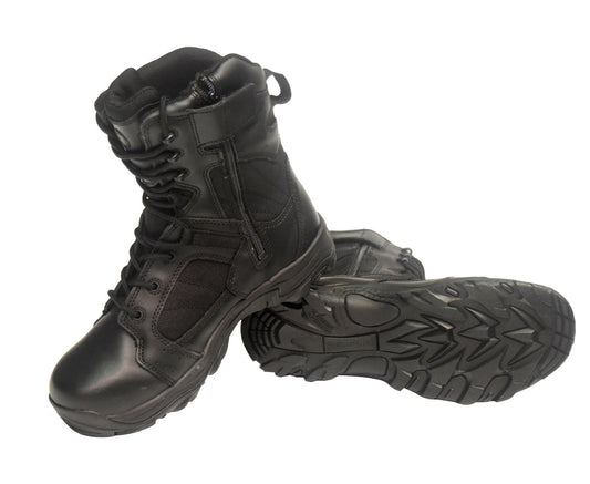 S&W 8″ Performance Tactical BootWith a 12mm cushioned inner sole and non-metallic construction, this tall boot offers ultimate comfort and durability. Made with a combination of leather and nylon and equipped with a moisture-wicking lining, these boots have a slip and oil resistant non-marking sole in classic black. www.defenceqstore.com.au