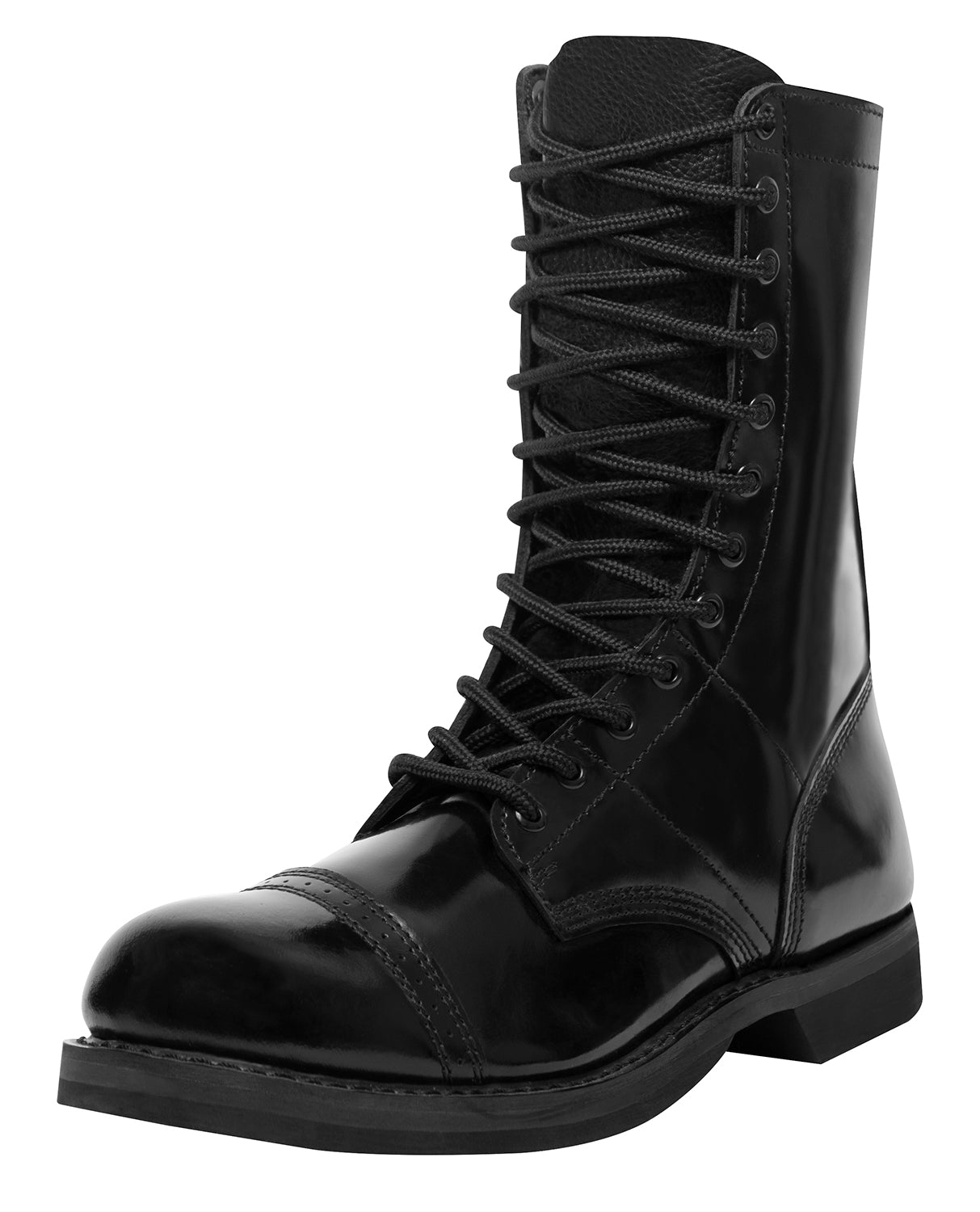   The ultimate pair of military jump boots! Rothco’s Leather Army Jump Boots are specifically designed to absorb impact, increase traction, and decrease moisture.       Cushioned Insole Aids In Protecting Your Feet By Reducing Impact From Jumping And Striking     Oil Resistant Beveled Outsole Provides Reinforced Grip For Better Traction While You Are On The Move