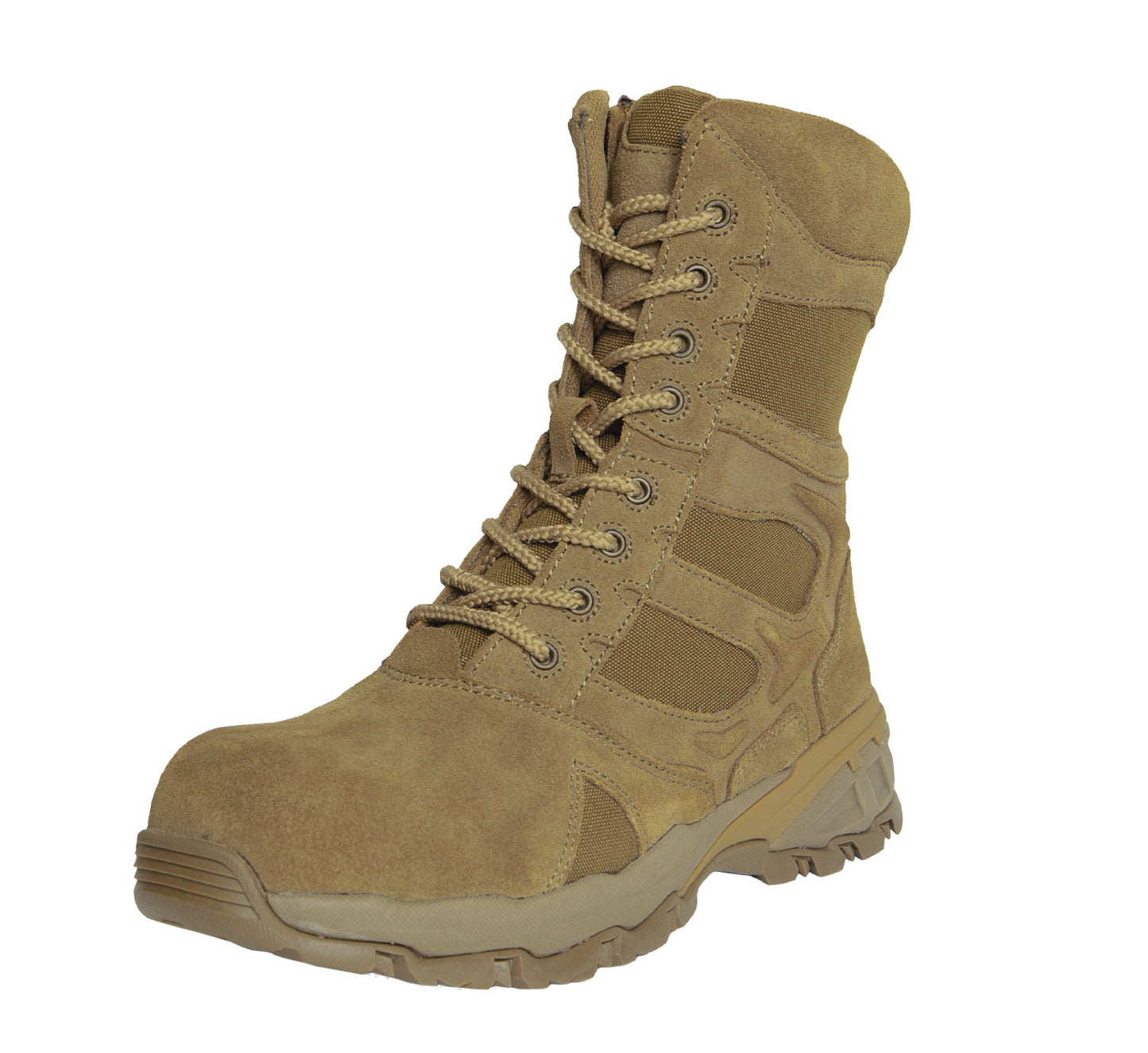 Rothco 8" Forced Entry Composite Toe AR 670-1 Coyote Brown Tactical Boot features a durable a non-metallic composite toe and shank. www.defenceqstore.com.au