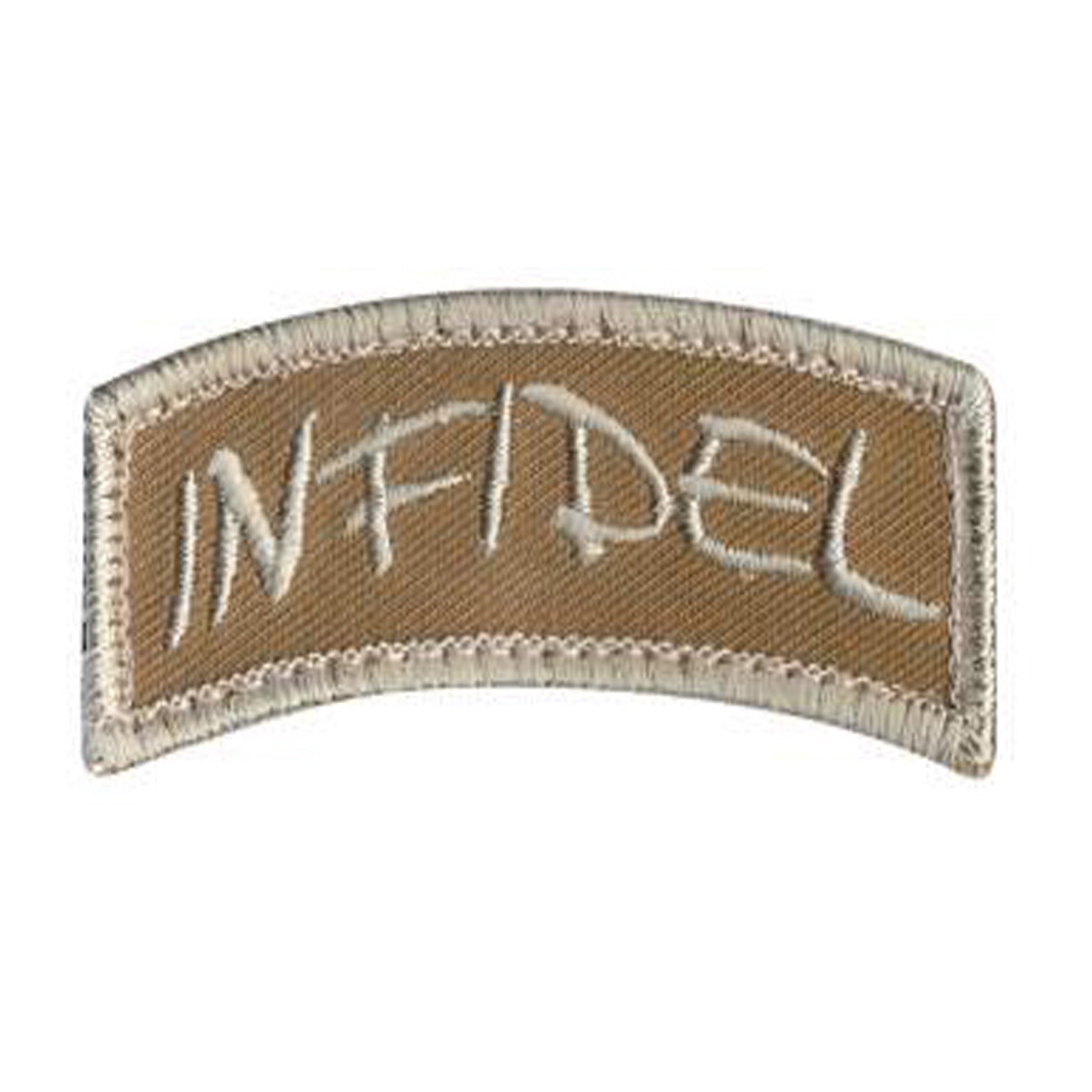 Infidel Morale Patch with hook backing pairs perfectly with any of our hook & loop accessories including our Special Ops Jacket and or Tactical Vests.  Infidel Morale Patch Measures 7.7X3.2CM Hook Backing www.defenceqstore.com.au