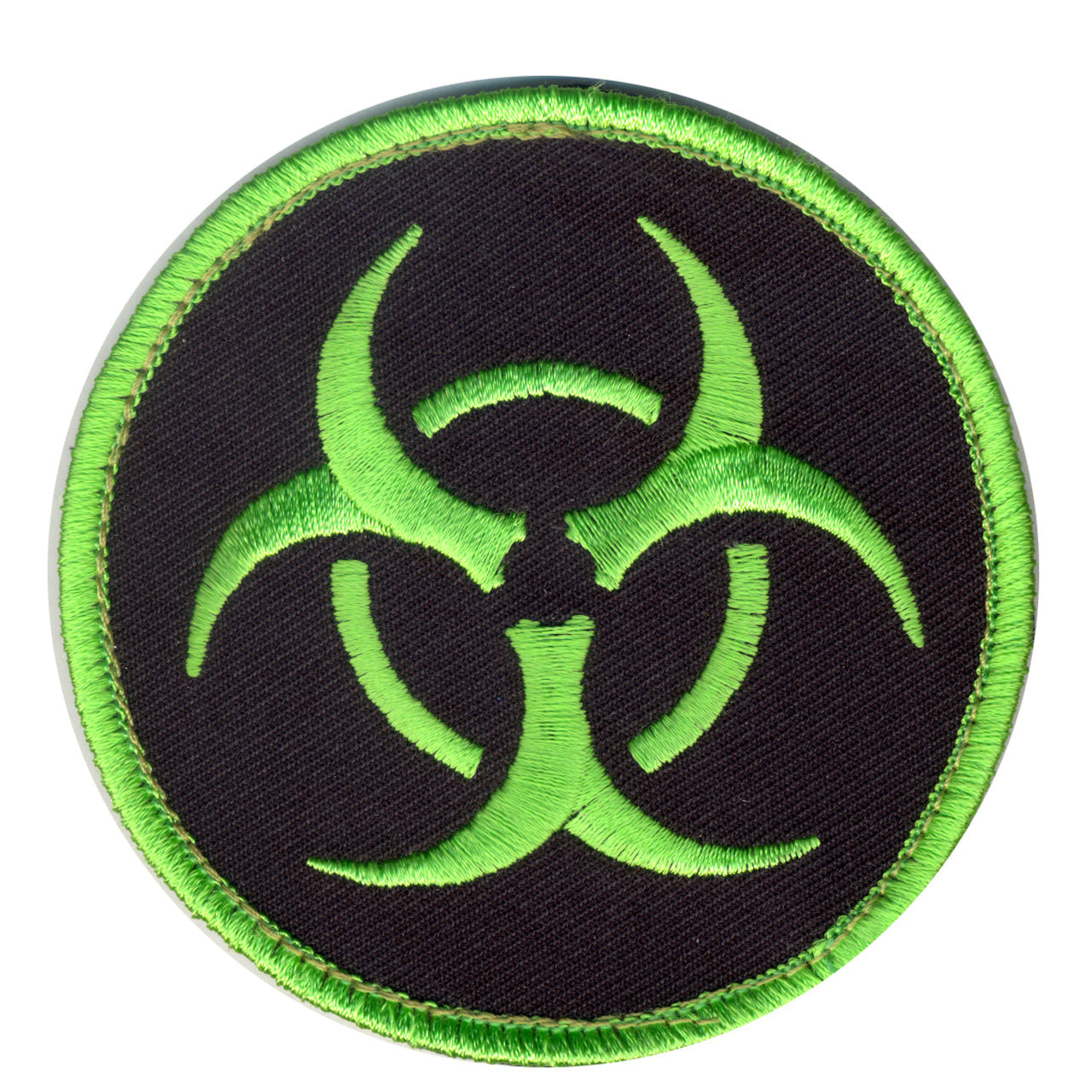 Bioharzard Morale Patch features the neon green biohazard symbol on a black background. The patch features a hook backing which makes it ideal for attaching to our Special Ops Jackets, Transport Packs, Tactical Vest and more.  SIZE: 8.5CM