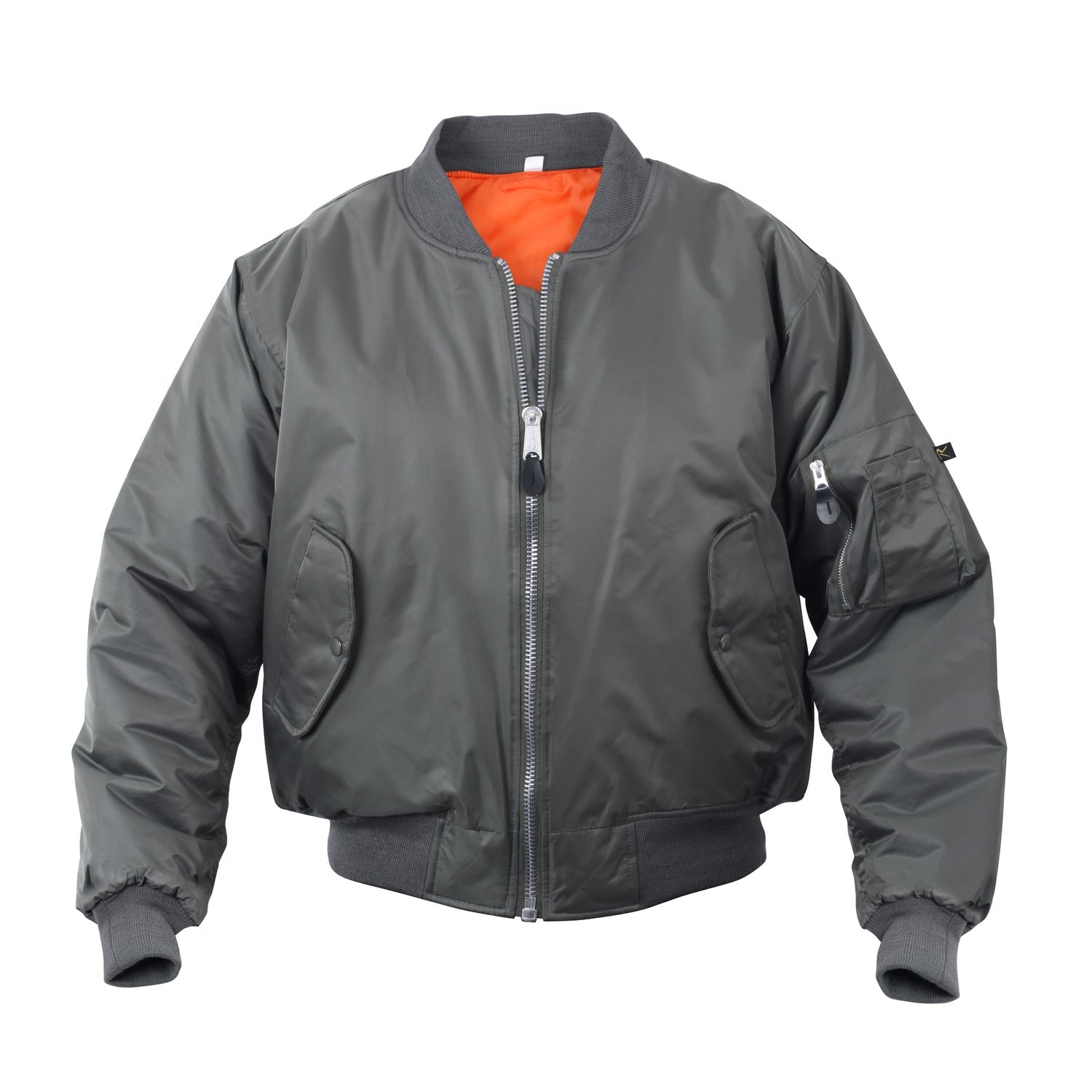 Rothco's MA-1 Flight Jacket features a fully reversible rescue orange polyester lining, and a 100% nylon water repellent outer shell to give a classic bomber jacket look.