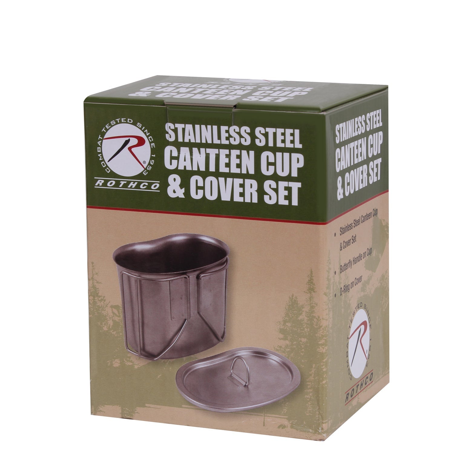 Rothco's Stainless Steel Canteen Cup and Cover Set is ideal for camping, bug out bags, and cooking. 