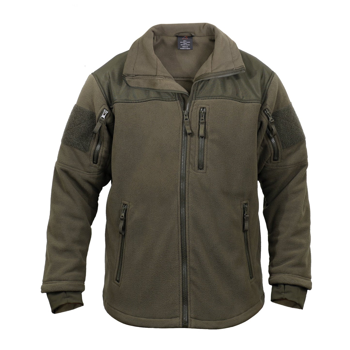 Rothco’s Spec Ops Tactical Fleece Jacket is made of 100% heavyweight polyester fleece and has an interior tricot lining for added warmth.