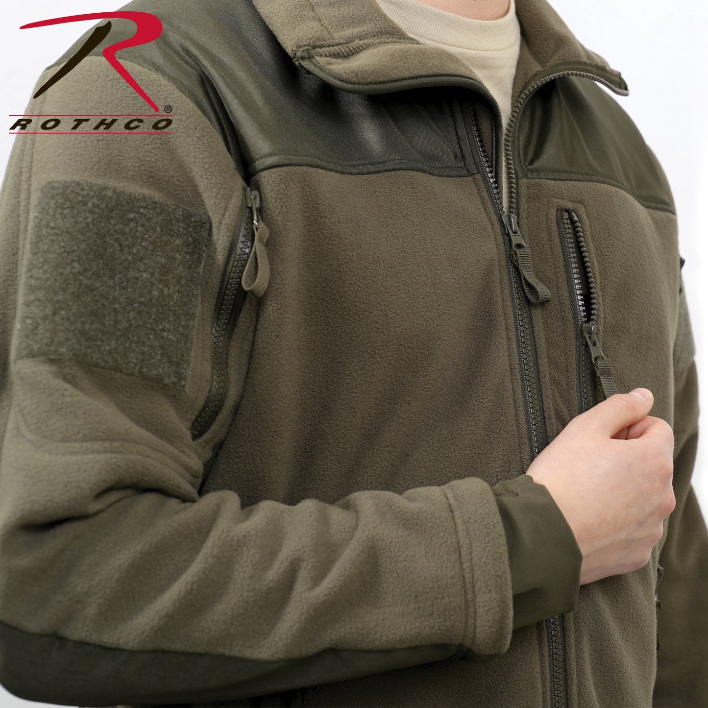 Rothco’s Spec Ops Tactical Fleece Jacket is made of 100% heavyweight polyester fleece and has an interior tricot lining for added warmth.