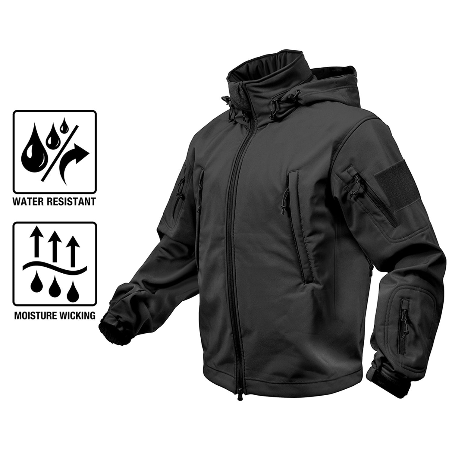 Rothco’s Soft Shell Tactical features a 3-layer wind-resistant, moisture-wicking, and insulating waterproof construction that is perfect for the great outdoors.