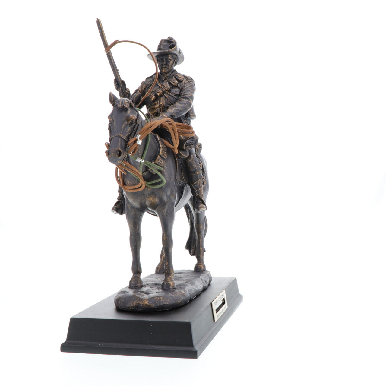 The exceptional Sands of Gallipoli release Light Horse Limited Edition Figurine has been a collectors favourite. The cold cast bronze figurine proudly remembers the Australian Light Horse and the place of these men and horses in our national heritage. The figurine is approximately 310mm high and features a glass vial of authentic Gallipoli sand set into the base and the production is limited to 5000 units.