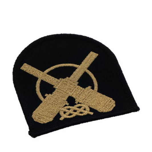 Perfectly sized, this Boatswains Mate Badge has embroidered details ready for wear  Specifications:      Material: Embroidered details     Colour: Black, gold     Size: Stand