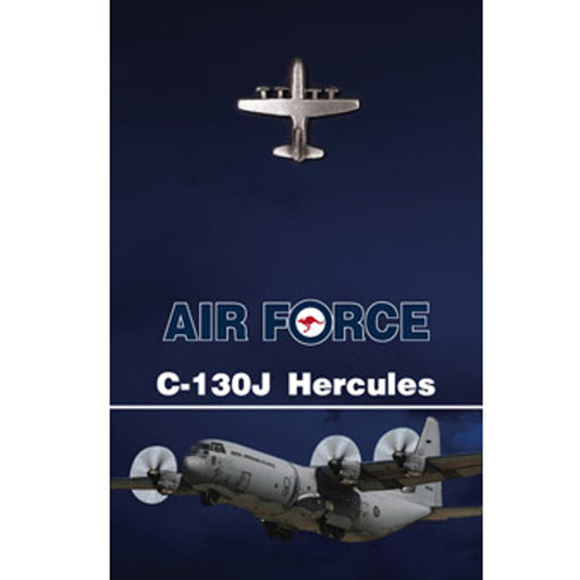 Get the quality C-130J Hercules Lapel Pin in today. This 25mm nickel-plated lapel pin is a masterful 3D lapel pin, with a butterfly clasp on the back and comes on a presentation card.  Own this fantastic lapel pin today.  Specifications:  Material: Nickel-plated Colour: Silver Size: 25mm www.defenceqstore.com.au