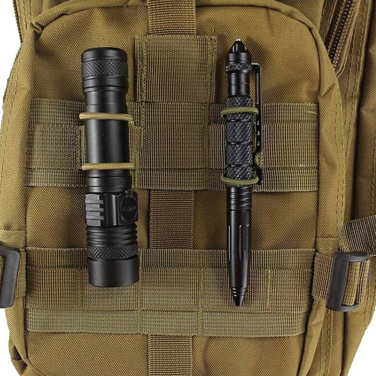 High quality MOLLE webbing fastners are great for attaching equipment such as torches and cylume sticks. Also great for securing camelbak tubes to webbing and other styles of equipment. Colours: Khaki OD Green Black www.defenceqstore.com.au