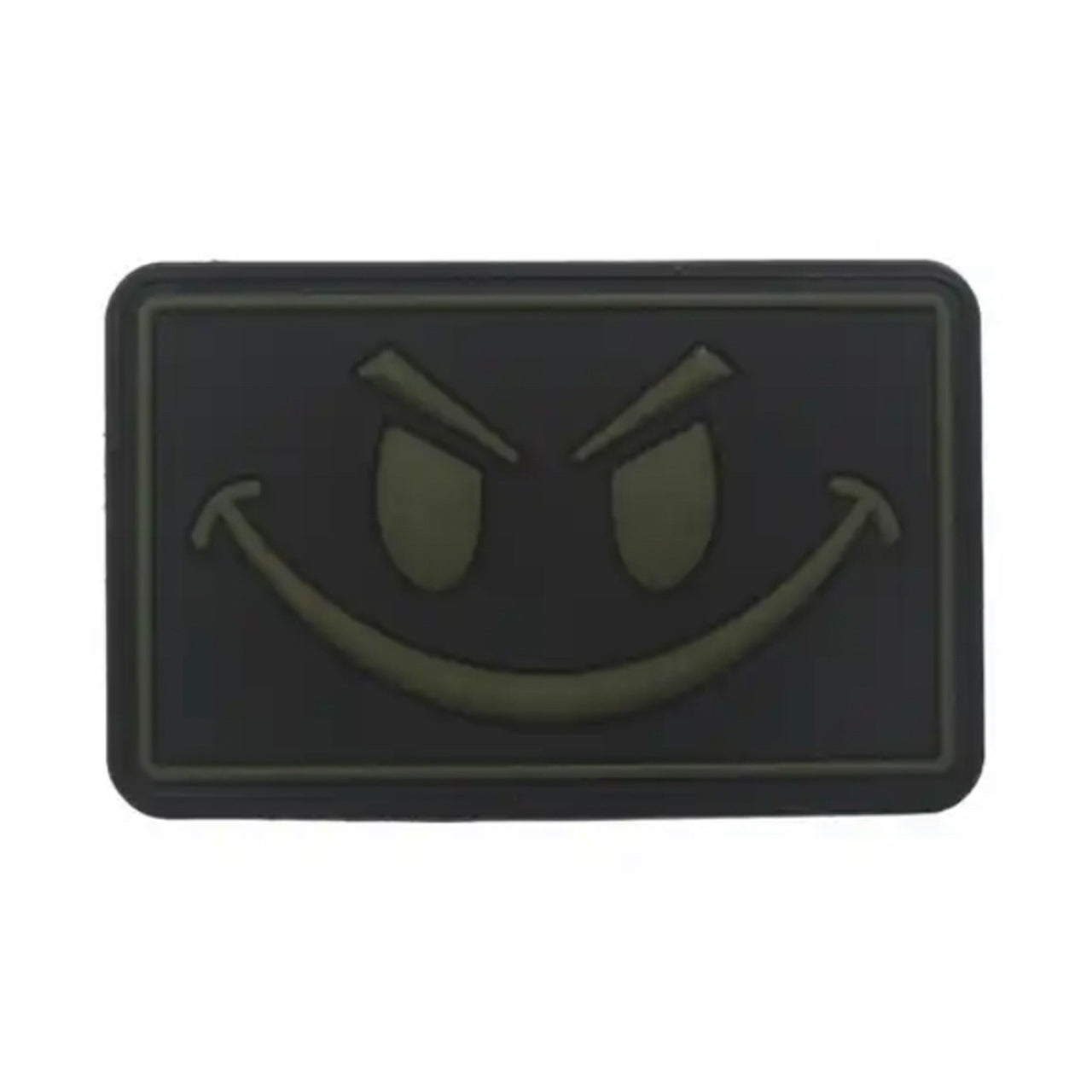 Big Evil Smiley PVC Patch Large, Velcro backed Badge. Great for attaching to your field gear, jackets, shirts, pants, jeans, hats or even create your own patch board. Size: 8x5cm www.defenceqstore.com.au