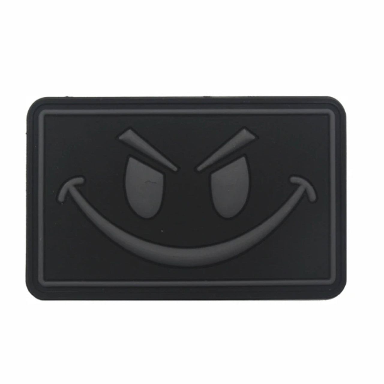 Big Evil Smiley PVC Patch Large, Velcro backed Badge. Great for attaching to your field gear, jackets, shirts, pants, jeans, hats or even create your own patch board. Size: 8x5cm www.defenceqstore.com.au