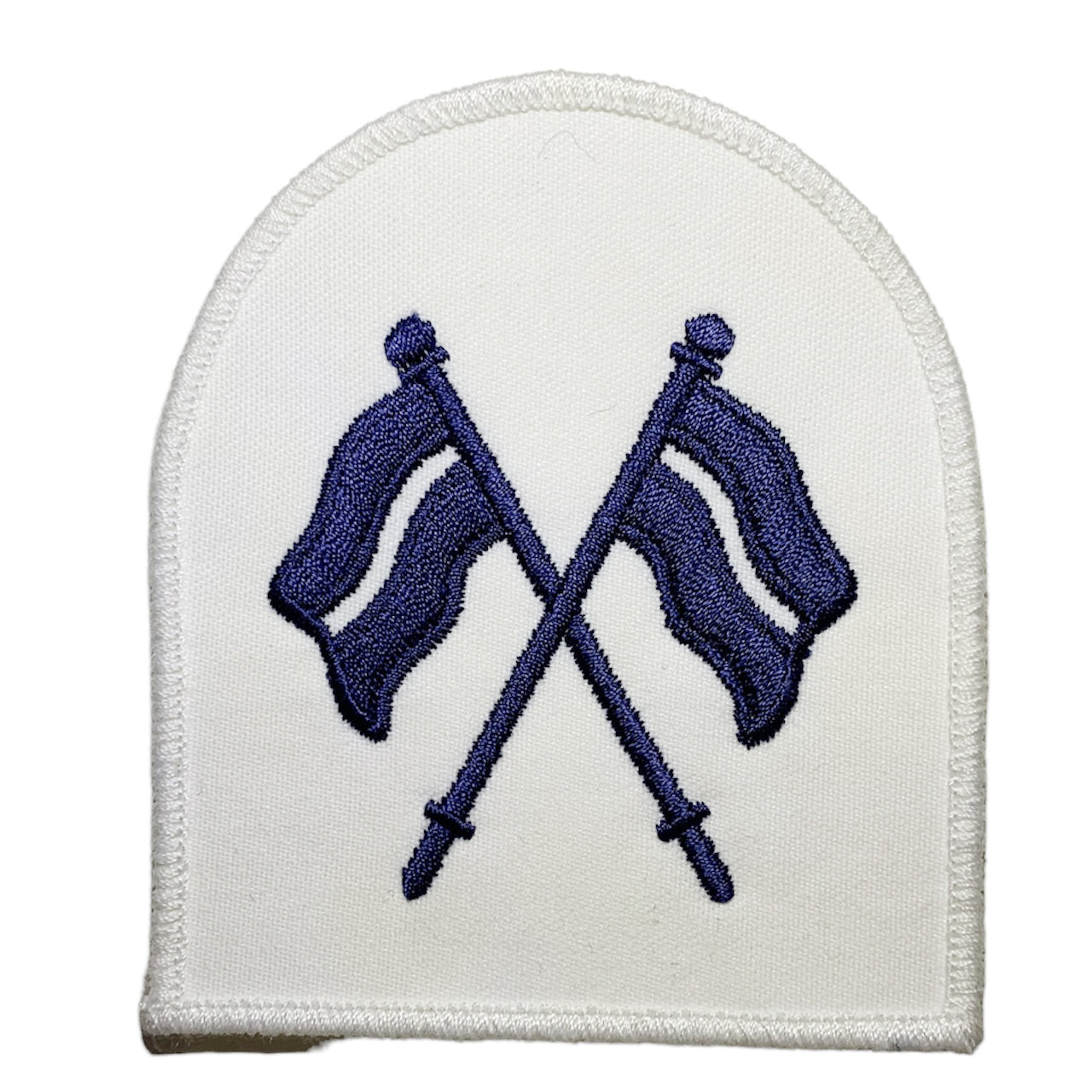 Perfectly sized, this Signals Badge White has embroidered details ready for wear  Specifications:      Material: Embroidered details     Colour: white, blue www.defenceqstore.com.au