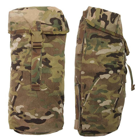 This pouch, which is also sold with the SORD Field Pack large can be connected by molle in many configurations.  When purchased individually, they can complement any SORD platform or pack such as the SORD Strike Pack.  The pouch has a convenient drawstring for reducing water and dust intake and is secured by an adjustable fastex clip. Requires 4 PALS columns. www.defenceqstore.com.au