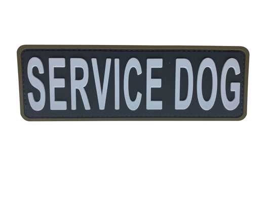 Large Service Dog PVC Patch - Various Colours  Velcro backed Badge  Size: 15x5cm