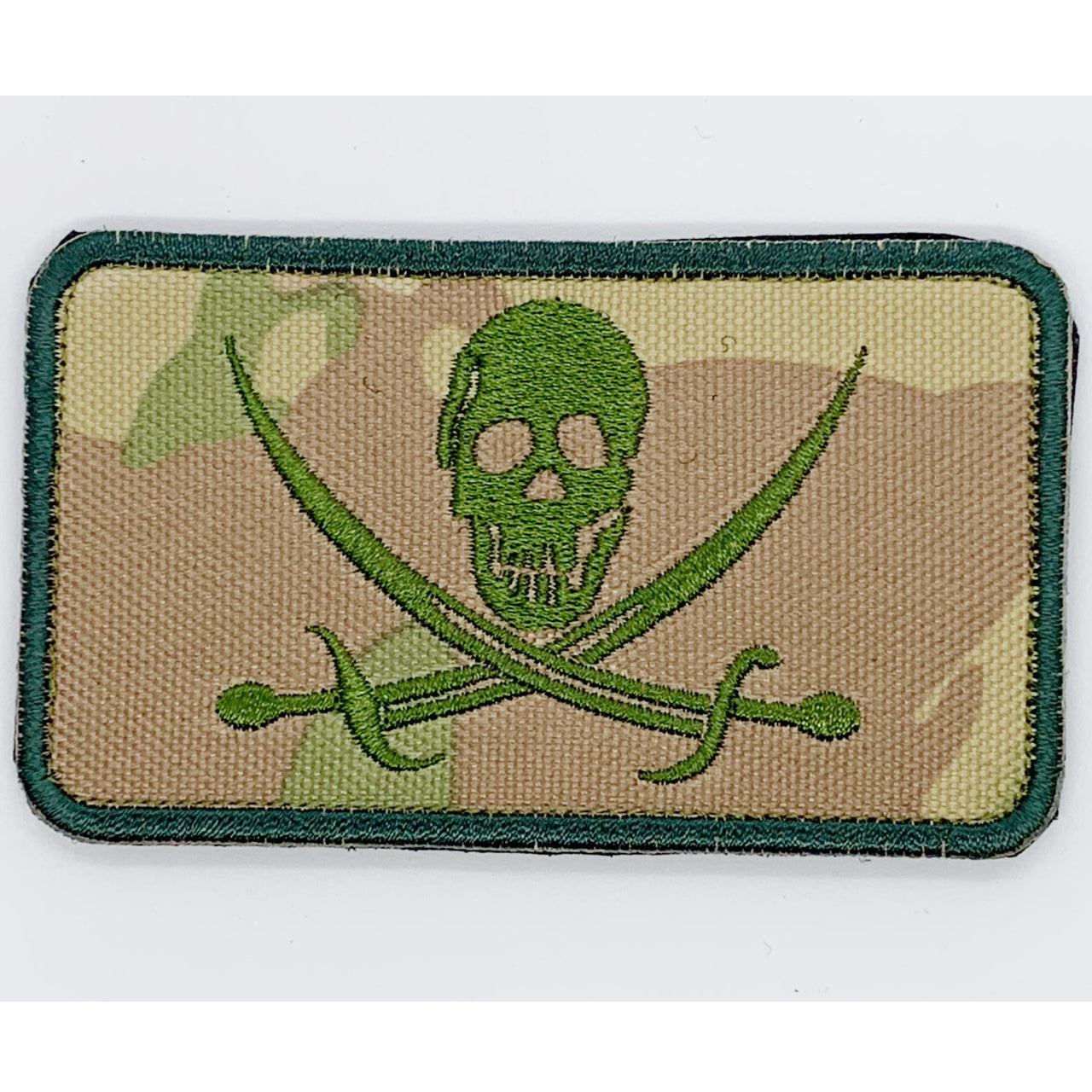 Pirate Multicam Patch Hook & Loop.   Size: 9.5x5.5cm   HOOK AND LOOP BACKED PATCH(BOTH PROVIDED)