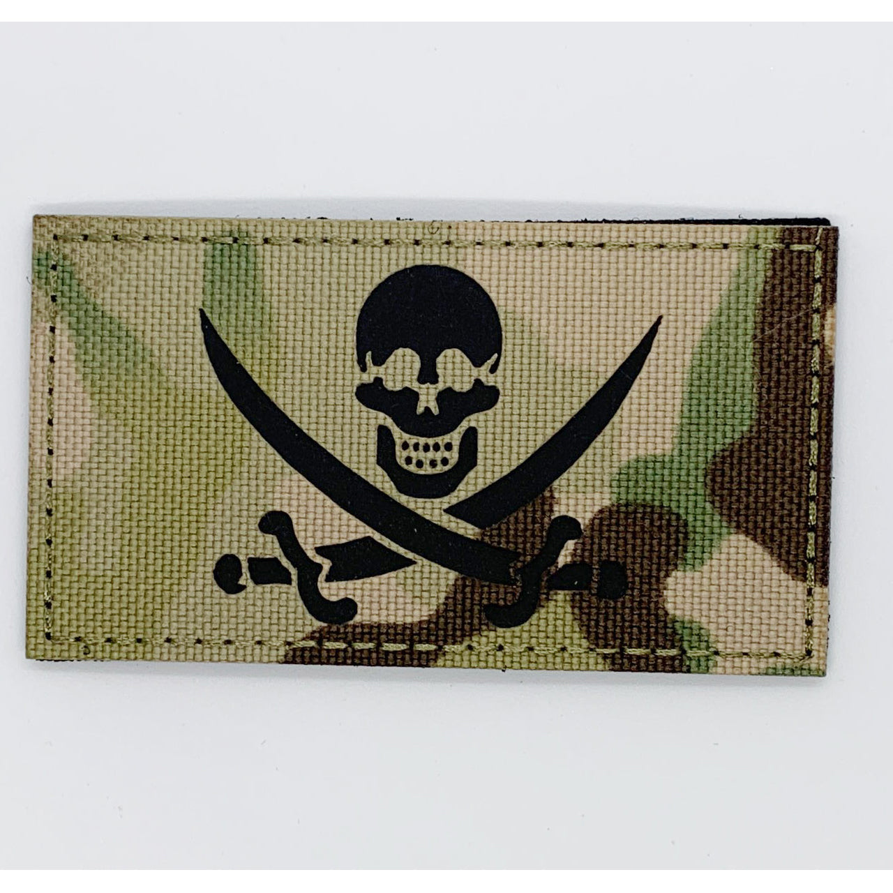 Pirate Laser Cut Multicam Patch Hook & Loop.   Size: 9x5cm   HOOK AND LOOP BACKED PATCH(BOTH PROVIDED)