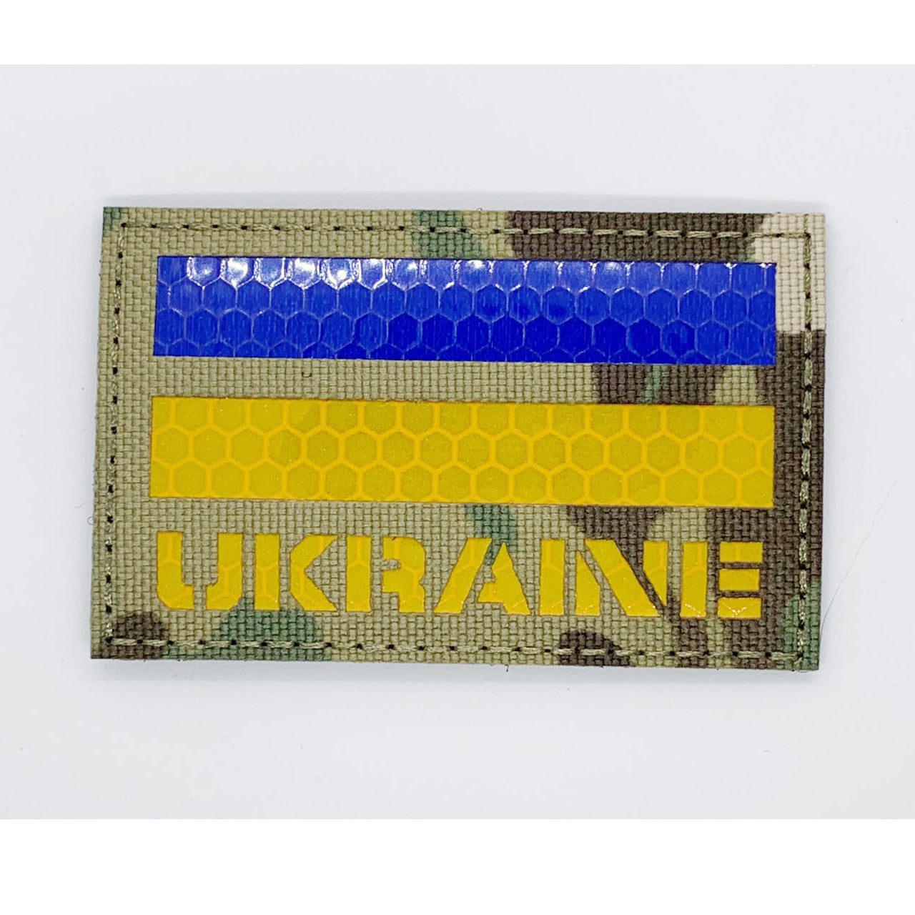 Ukraine Reflective Laser Cut Multicam Patch Hook & Loop.   Size: 8x5cm   HOOK AND LOOP BACKED PATCH(BOTH PROVIDED)