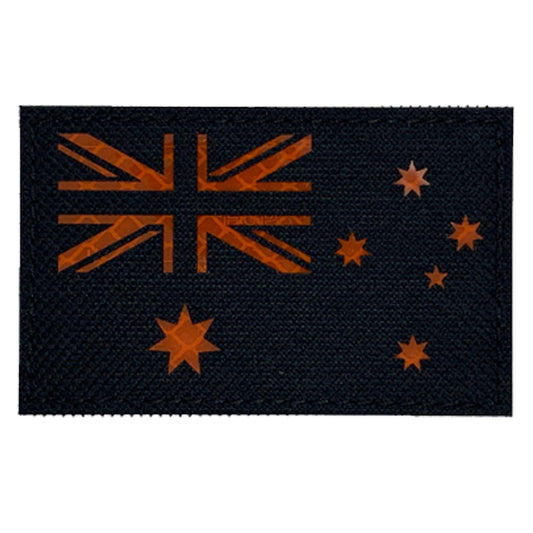 Australian Reflective Laser Cut Patch Hook & Loop Orange  Genuine Coldura material  Size: 8x5cm   HOOK AND LOOP BACKED PATCH(BOTH PROVIDED)